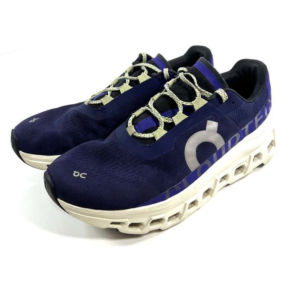 On Cloudmonster Mens 11.5 Running Shoes Sneakers Blue Purple Lightweight Cushion - Picture 2 of 10